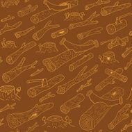 Seamless pattern with logs Wood Vector