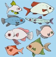 Ink drawing fishes N3