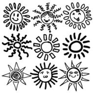 Sun icon Vector illustration Doodle N2