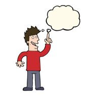 cartoon man with great new idea thought bubble N11
