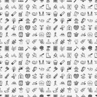seamless doodle gardening pattern