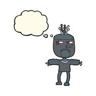 cartoon robot with thought bubble N204