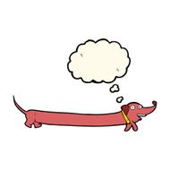 cartoon dachshund with thought bubble N15