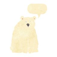 cartoon funny polar bear with speech bubble N7