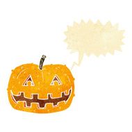 cartoon pumpkin with speech bubble N22