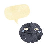 cartoon happy rain cloud with speech bubble N4
