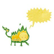 cartoon little fire demon with speech bubble N28