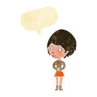 cartoon concerned woman with speech bubble N12