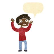cartoon happy man with speech bubble N552