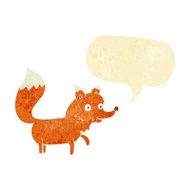 cartoon fox cub with speech bubble N8