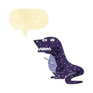 cartoon dinosaur with speech bubble N53