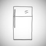 hand drawn refrigerator skecth style