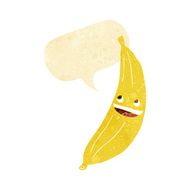 cartoon happy banana with speech bubble N6
