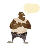 cartoon violent man with speech bubble N20