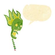 spooky cartoon skull with speech bubble N4