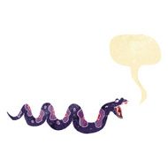 cartoon poisonous snake with speech bubble N10