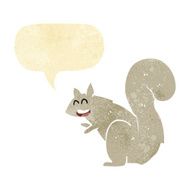 cartoon squirrel with speech bubble N25