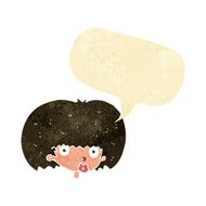 cartoon surprised woman with speech bubble N292