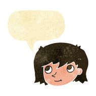 cartoon female face with speech bubble N182