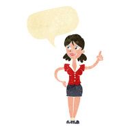 cartoon woman with great idea speech bubble N23
