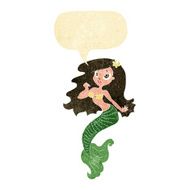 cartoon pretty mermaid with speech bubble N44