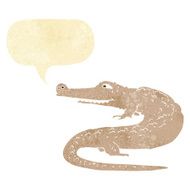 cartoon alligator with speech bubble N4