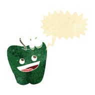 happy apple cartoon with speech bubble N7
