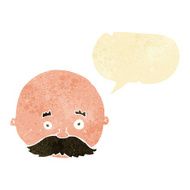 cartoon bald man with mustache speech bubble N22