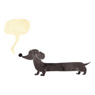 cartoon dachshund with speech bubble N3