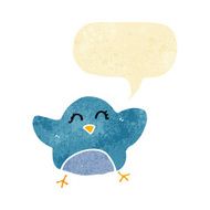 cartoon bird with speech bubble N350