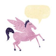 cartoon pegasus with speech bubble N6