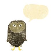 Cartoon owl with speech bubble N93