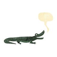 cartoon happy crocodile with speech bubble N11