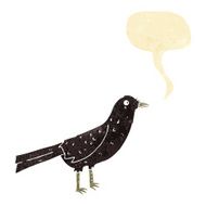 cartoon crow with speech bubble N20