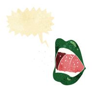 cartoon sneezing mouth with speech bubble N8