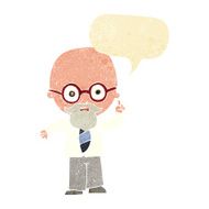cartoon professor with speech bubble N12