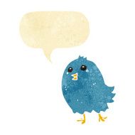 cartoon bluebird with speech bubble N12