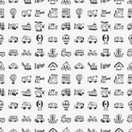 seamless doodle transport pattern N2