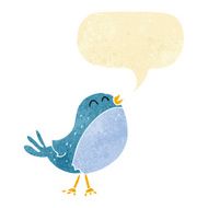 cartoon singing bird with speech bubble N7