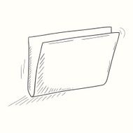 Sketched empty folder desktop icon