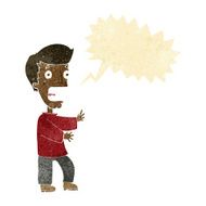 cartoon terrified man with speech bubble N263