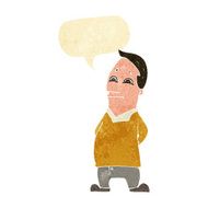 cartoon friendly man with speech bubble N25