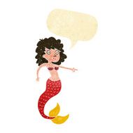 cartoon mermaid with speech bubble N80