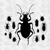 Contrast vector set with silhouette of bugs N3