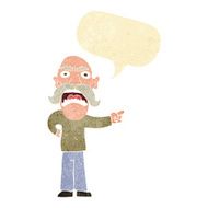 cartoon angry old man with speech bubble N176