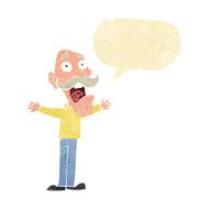 cartoon stressed old man with speech bubble N23