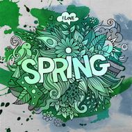 Spring hand lettering and doodles elements N5