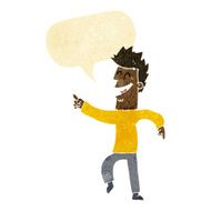 cartoon man pointing and laughing with speech bubble N35