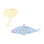 cartoon fish with speech bubble N119