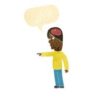 cartoon clever man pointing with speech bubble N12